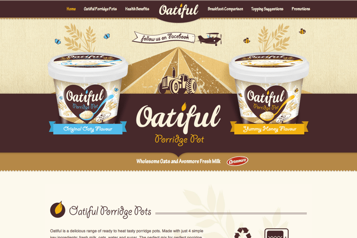 Oatiful Porridge Pots website preview